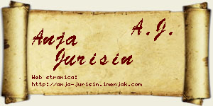 Anja Jurišin vizit kartica